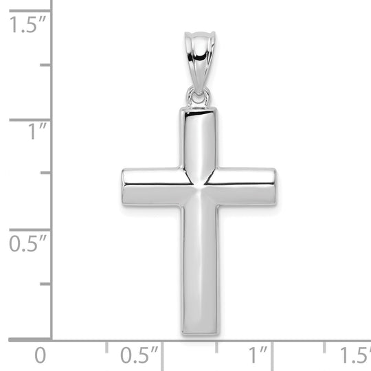 Hollow Cross Pendant in 14k White Gold
