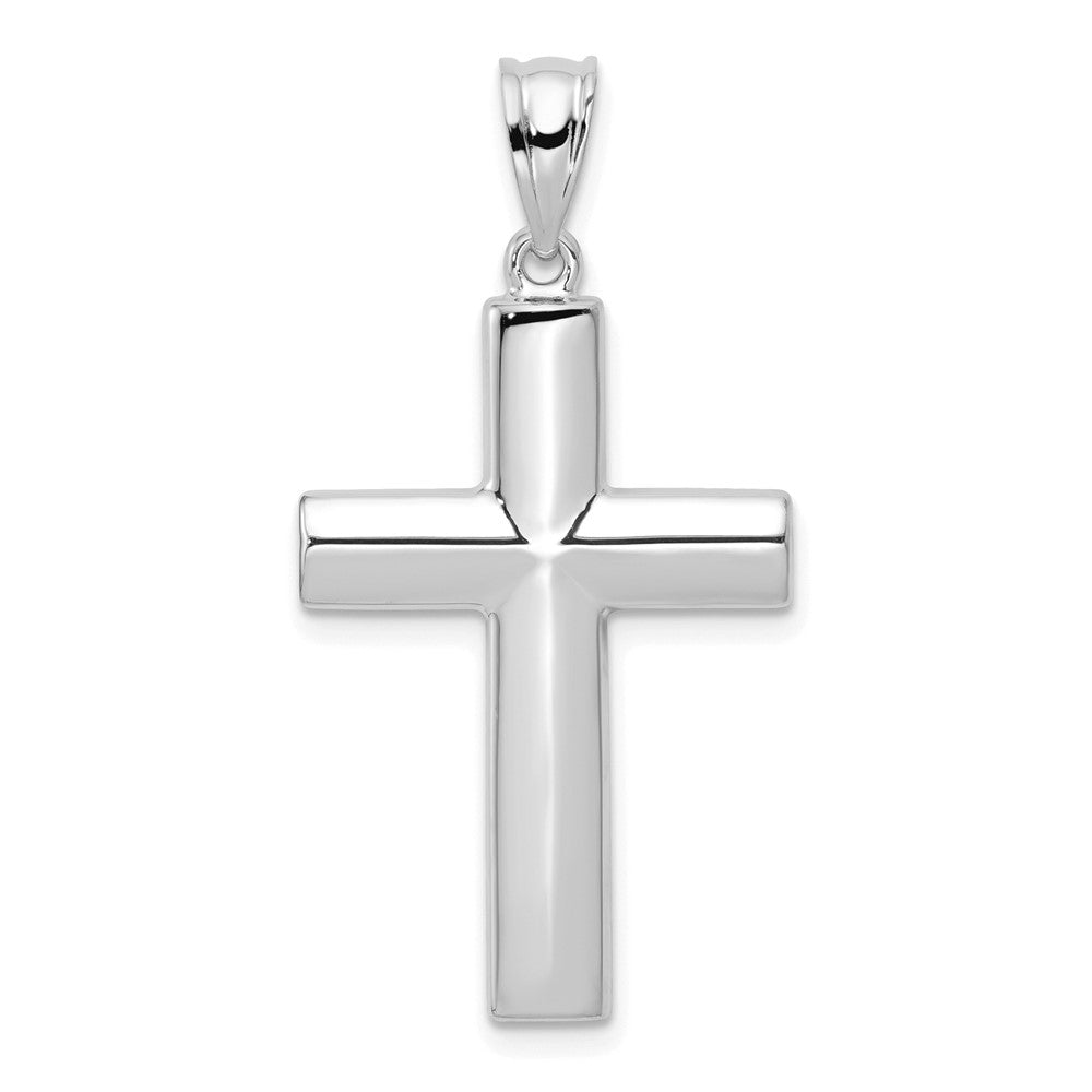 Hollow Cross Pendant in 14k White Gold