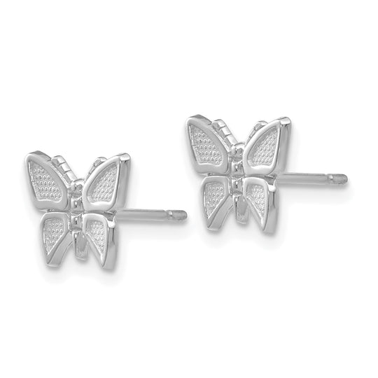 Pendientes de Mariposa en Oro Blanco de 14k