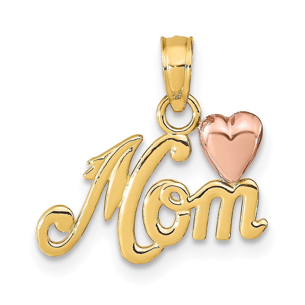 Dije de 14K Bicolor Mom con Corazón