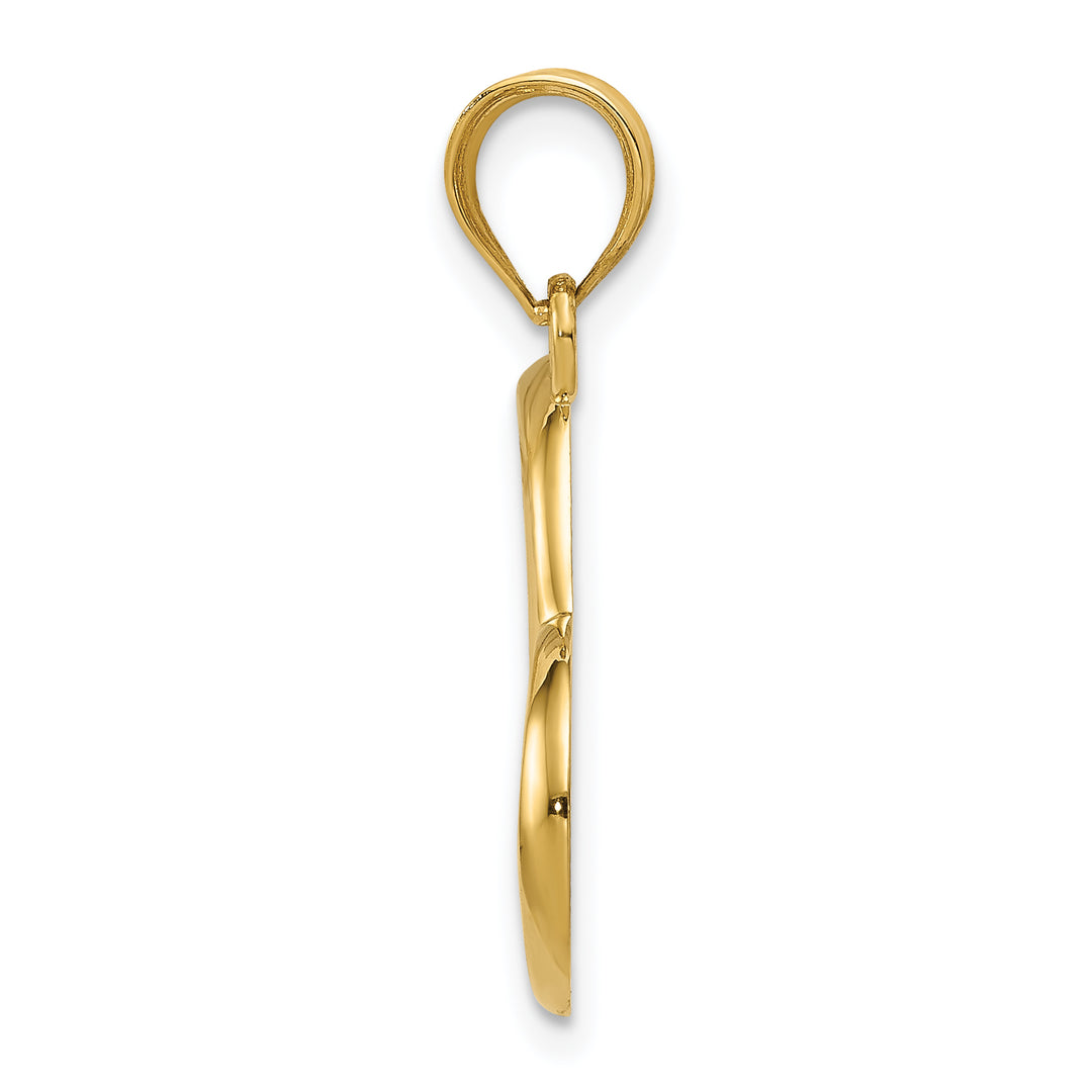 Dije Colgante de Corazón Pulido en Oro Amarillo de 14K
