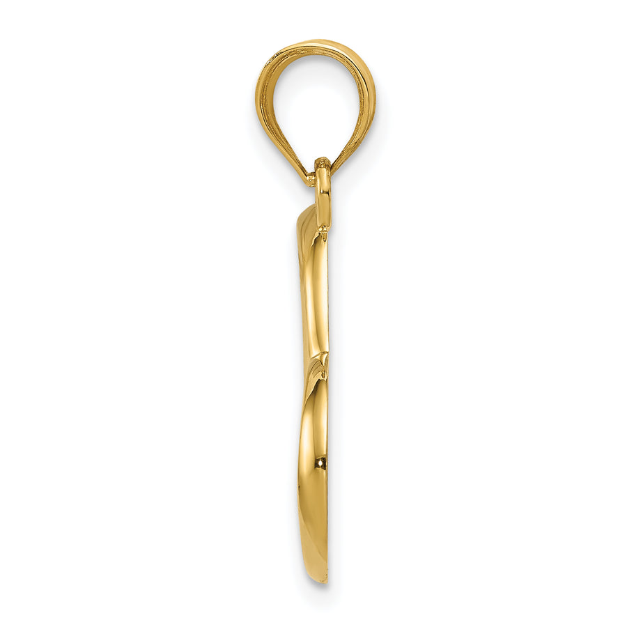 Dije Colgante de Corazón Pulido en Oro Amarillo de 14K