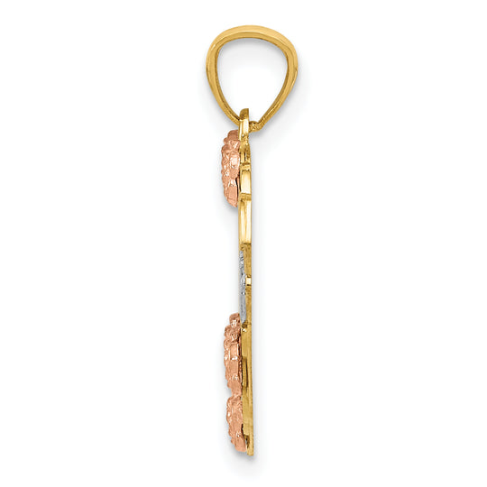 Colgante Corazón Sister en Oro de Dos Tonos con Rodio Blanco de 14k