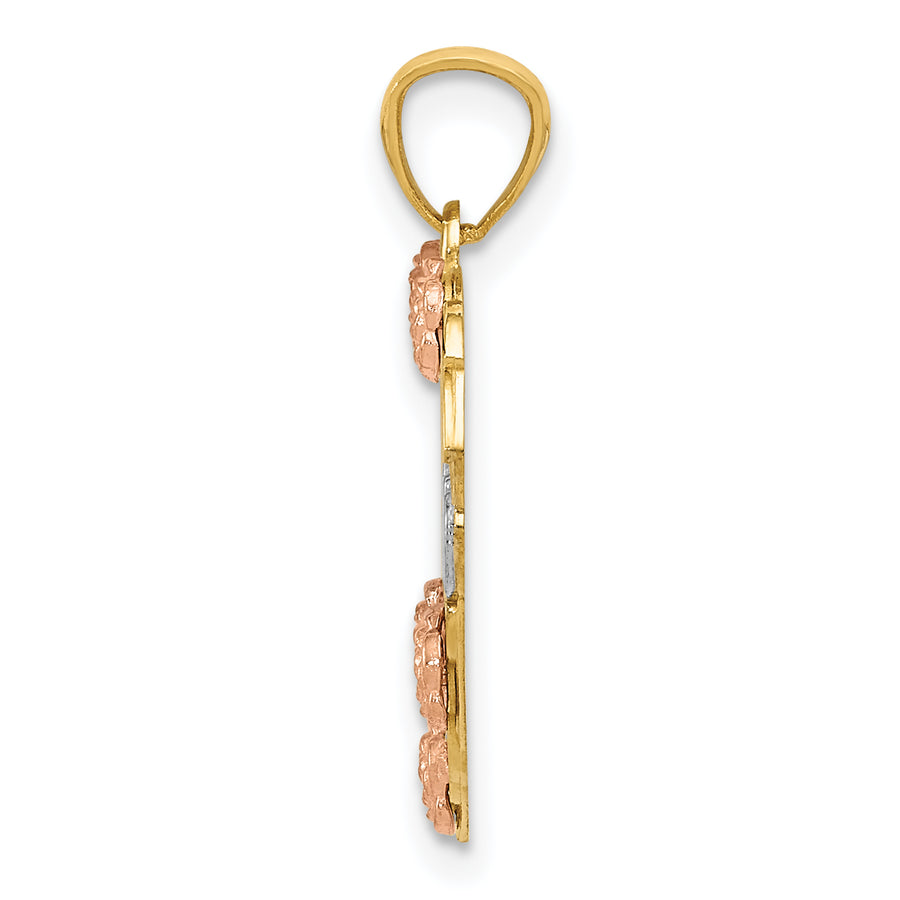 Colgante Corazón Sister en Oro de Dos Tonos con Rodio Blanco de 14k