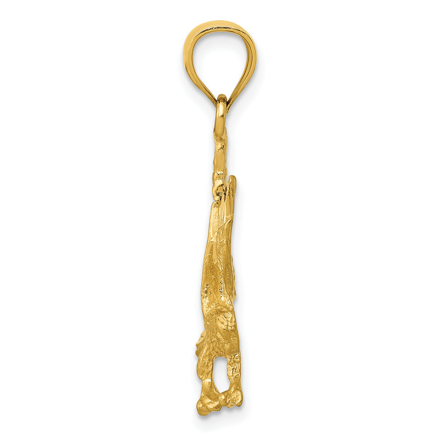 Colgante Águila Satinado Cortado a Diamante en Oro de 14k