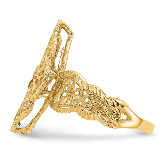 Anillo de Filigrana con Corte Diamante en Oro de 14K