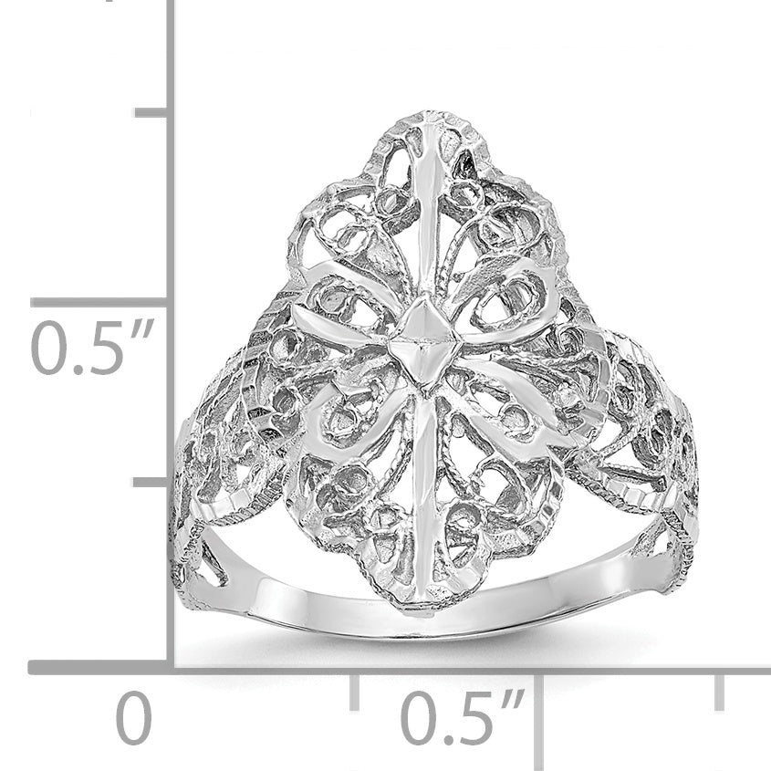 Anillo de Filigrana con Corte Diamante en Oro de 14K