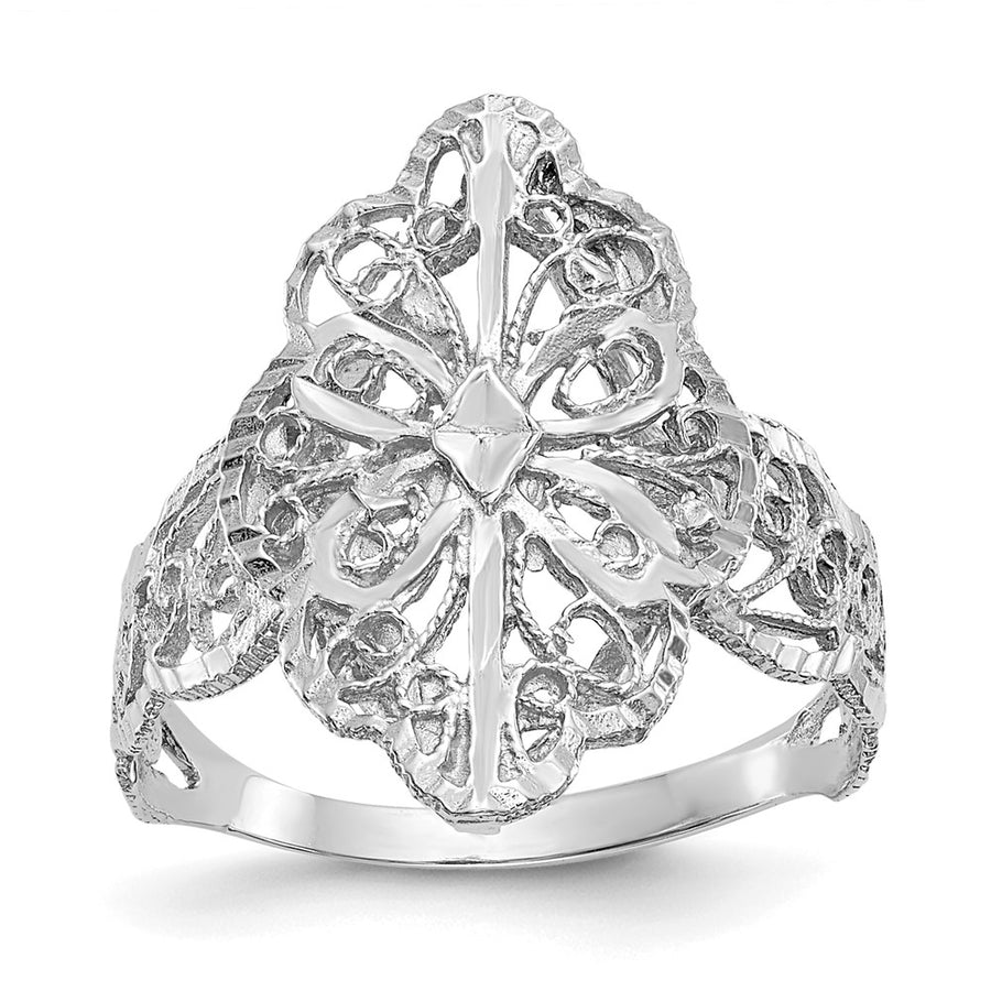 Anillo de Filigrana con Corte Diamante en Oro de 14K