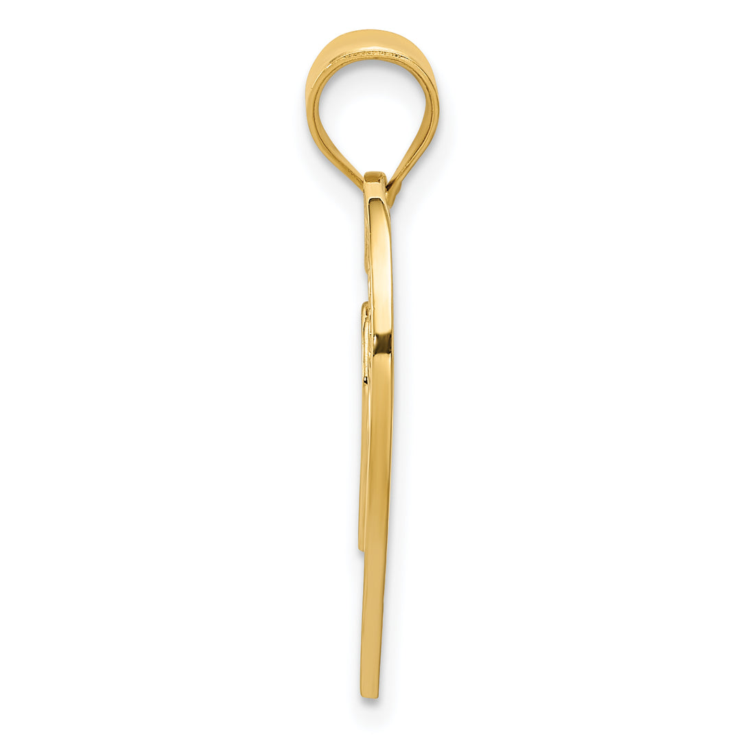 Colgante Corazón Filigrana Pulido 14K Oro Amarillo