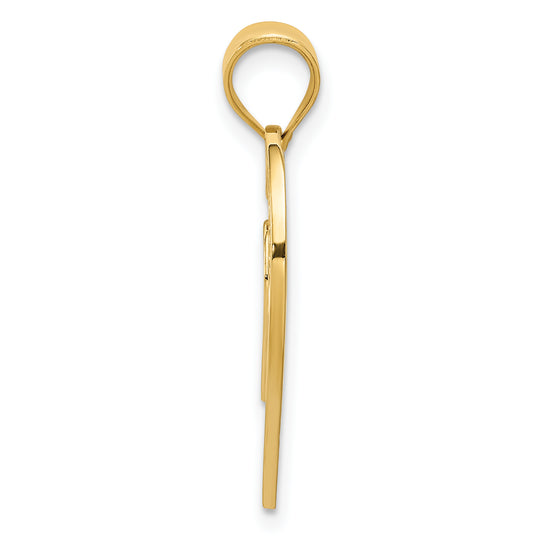 Colgante Corazón Filigrana Pulido 14K Oro Amarillo