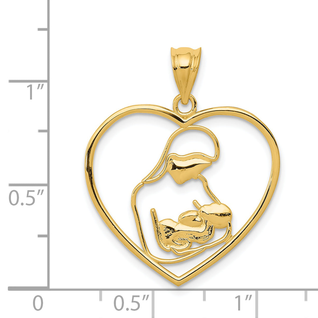 Dije de 14K Madre e Hijo en Corazón