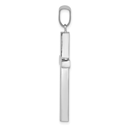14k White Gold Latin Cross Pendant