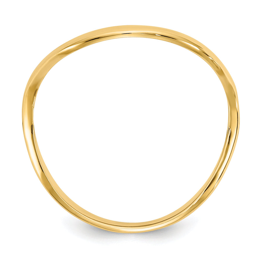 Anillo Ondulado de Moda para Pulgar en Oro Pulido de 14k