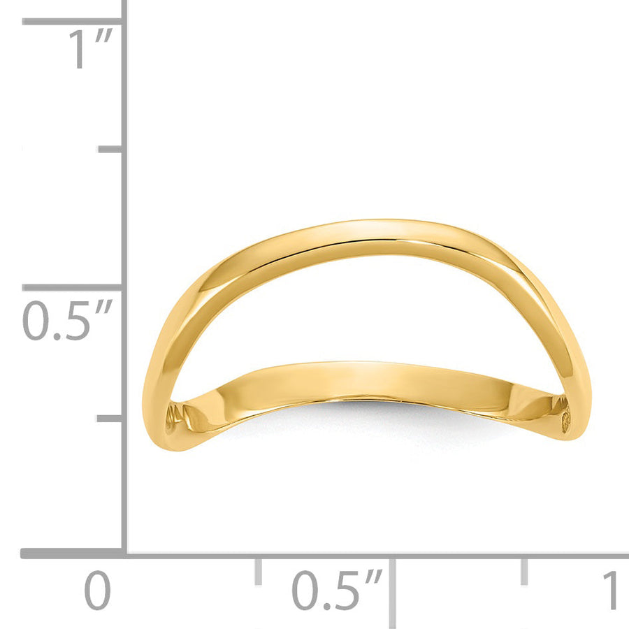 Anillo Ondulado de Moda para Pulgar en Oro Pulido de 14k