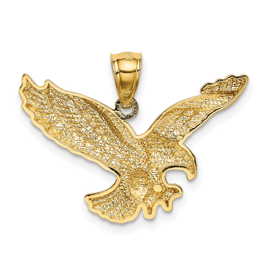 Colgante Águila Texturizado y Pulido en Oro de 14k