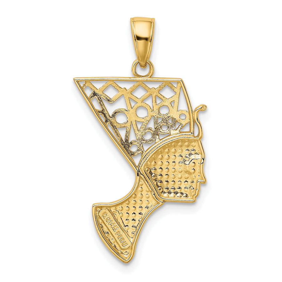 Colgante de Perfil de Nefertiti de 14K