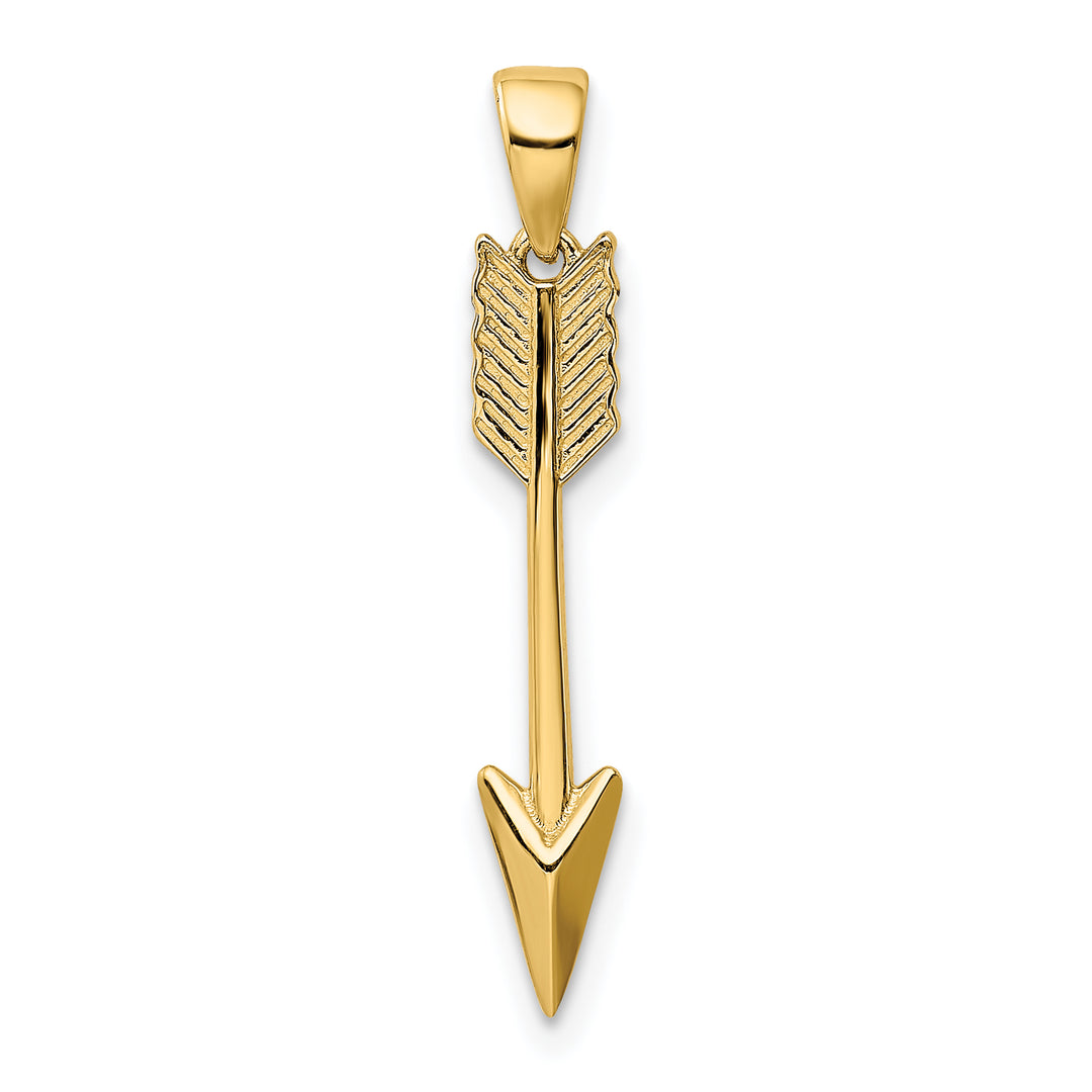 Colgante de Flecha 3D Pulido 14K