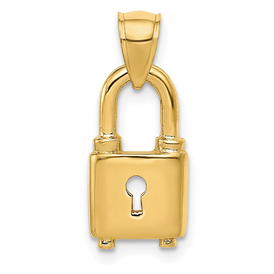 Dije de Cerradura Pulida en Oro de 14k