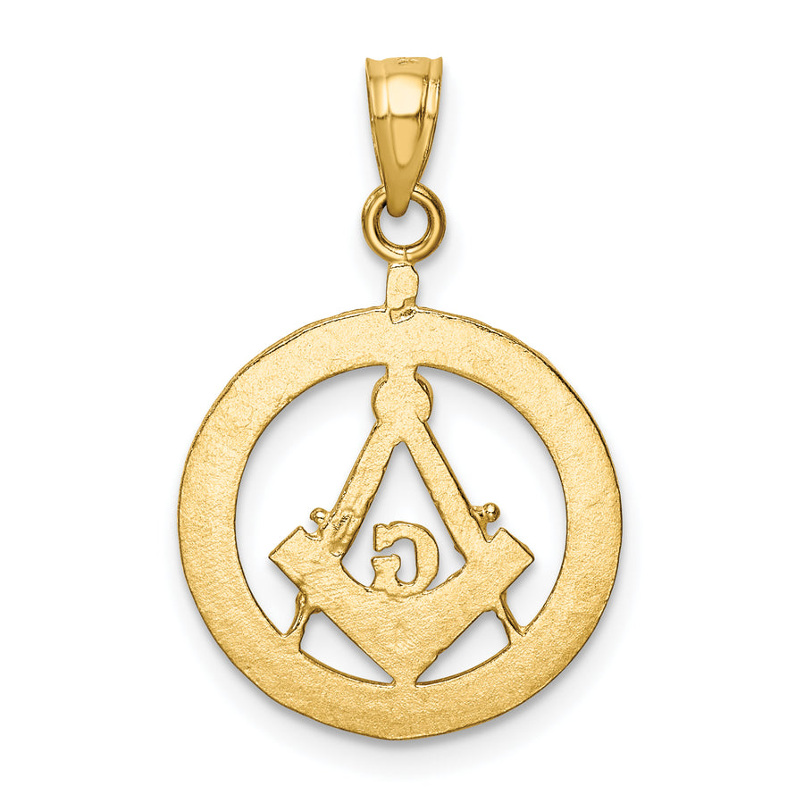 Colgante con Símbolo Masónico Pulido y Corte Diamante en Oro de 14k