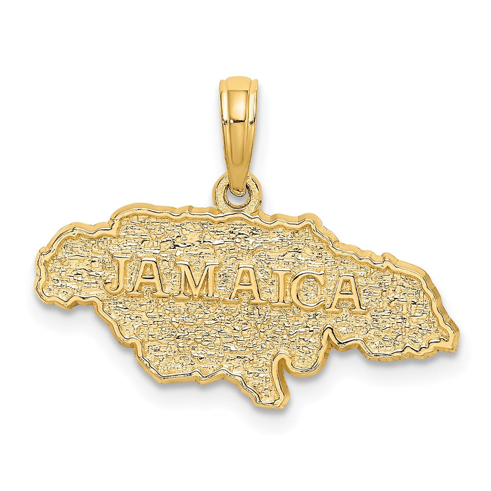 Dije Texturizado del Mapa de Jamaica en Oro Amarillo de 14k