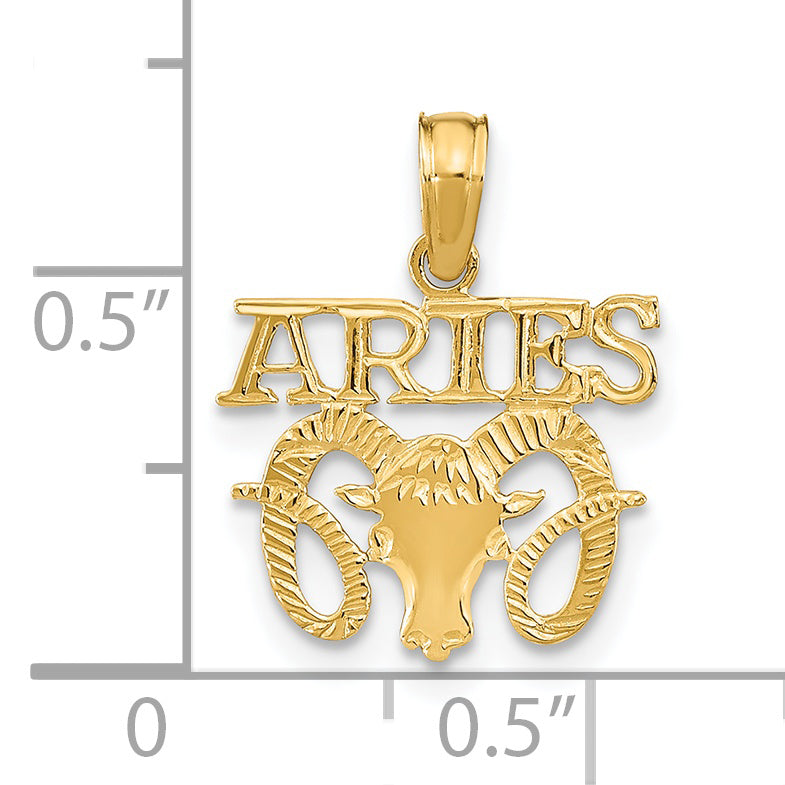 Dije de Aries en Oro Blanco de 14k con Rodio