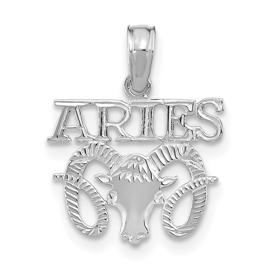 Dije de Aries en Oro Blanco de 14k con Rodio