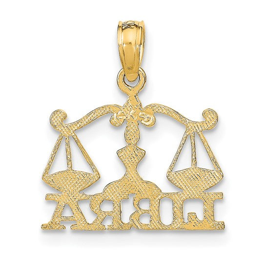 Dije Zodiacal Libra de Oro Amarillo de 14k