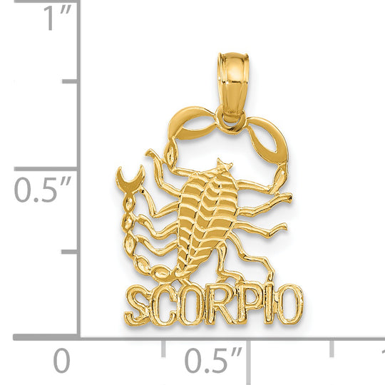 14k Gold Scorpio Pendant