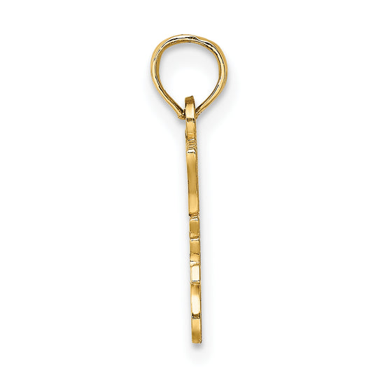Charm "I Heart My Police Dad" en Oro Amarillo de 14K