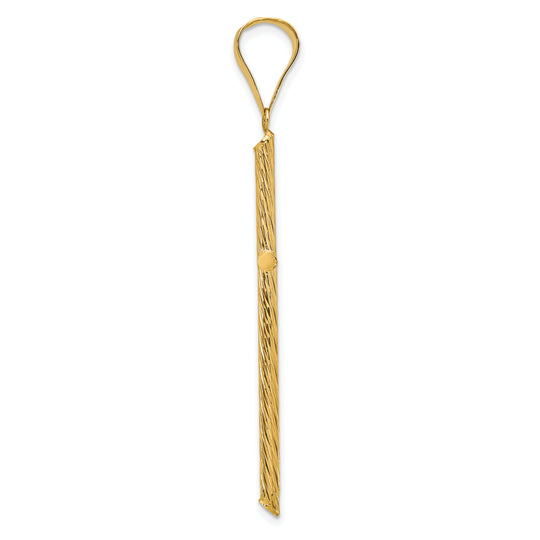 Elegant Polished and Textured Cross Pendant in 14k Yellow Gold
