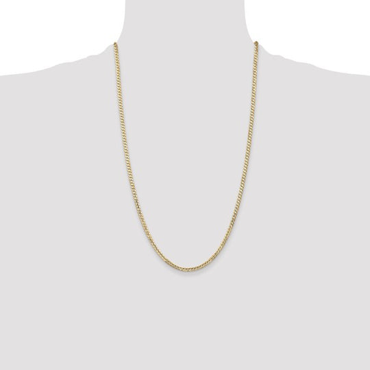 Cadena Curb de 14k, 26 pulgadas, 3 mm (Concava Abierta) con Cierre Lobster
