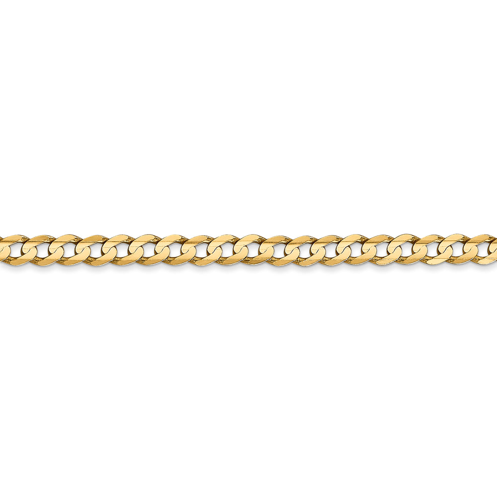 Cadena de 14K, 24 pulgadas, 3.8 mm, estilo Curb Concavo Abierto con Cierre de Langosta