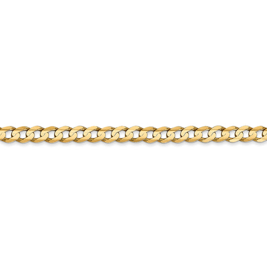 Cadena de 14K, 24 pulgadas, 3.8 mm, estilo Curb Concavo Abierto con Cierre de Langosta