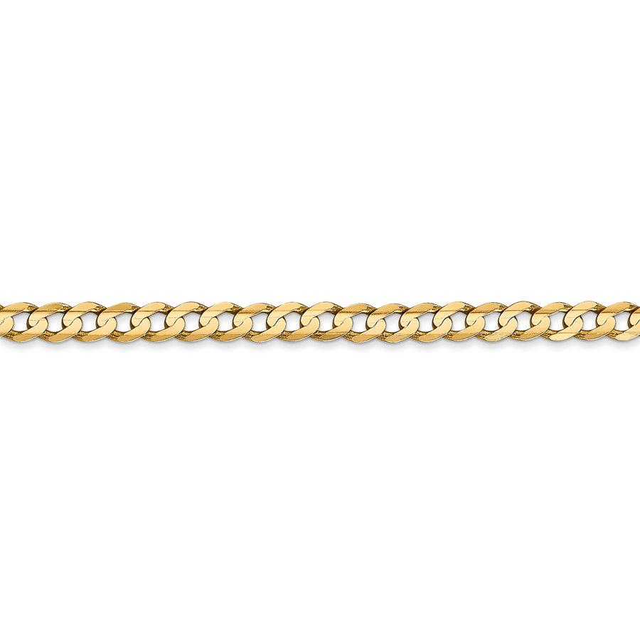 Cadena de 14K, 16 pulgadas, 3.8 mm, estilo Curb Cóncavo Abierto con Cierre de Langosta