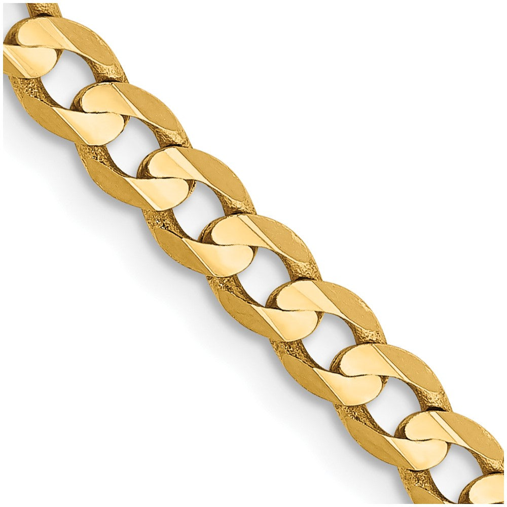 Cadena de 14K, 24 pulgadas, 3.8 mm, estilo Curb Concavo Abierto con Cierre de Langosta