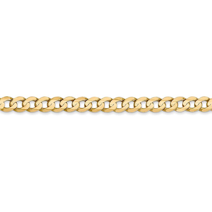 Cadena de 14K, 24 pulgadas, 4.5 mm, estilo Curb Cóncavo Abierto con Cierre de Langosta