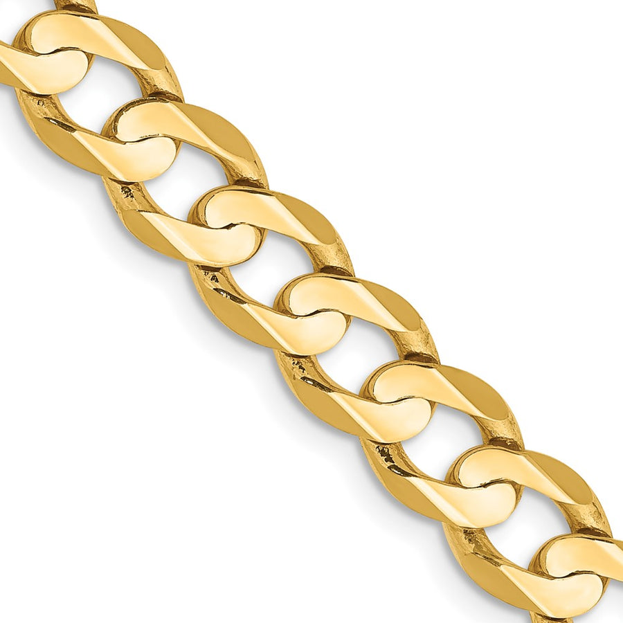 Cadena de eslabones cóncava abierta de 14k y 6,75 mm