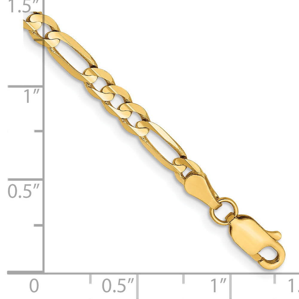 14k 4mm Concave Open Figaro Bracelet