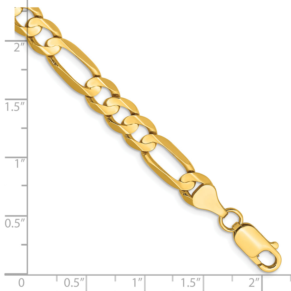 14k 6.75mm Concave Open Figaro Bracelet