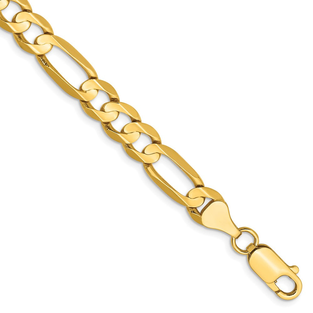 14k 6.75mm Concave Open Figaro Bracelet