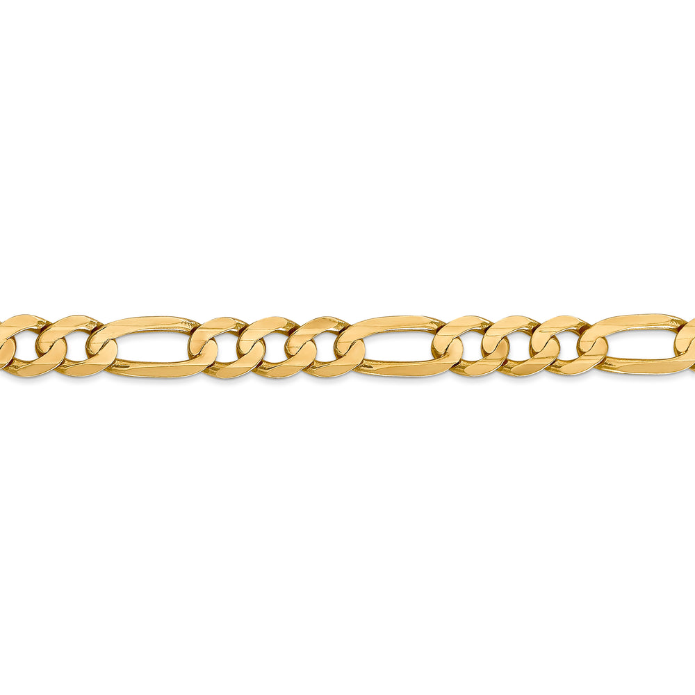 Cadena Figaro abierta cóncava de 14k y 7,5 mm