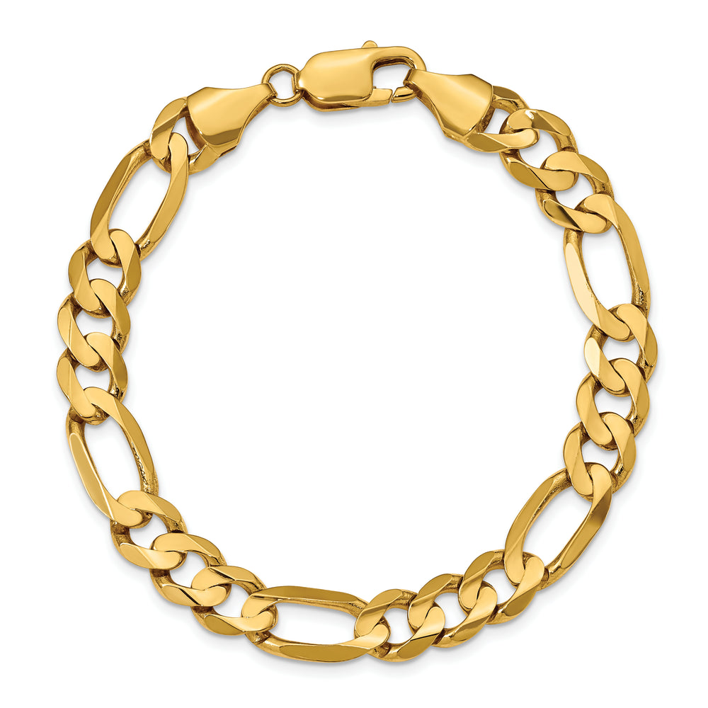 14k 8.75mm Concave Open Figaro Bracelet