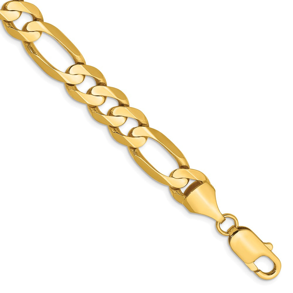 14k 8.75mm Concave Open Figaro Bracelet