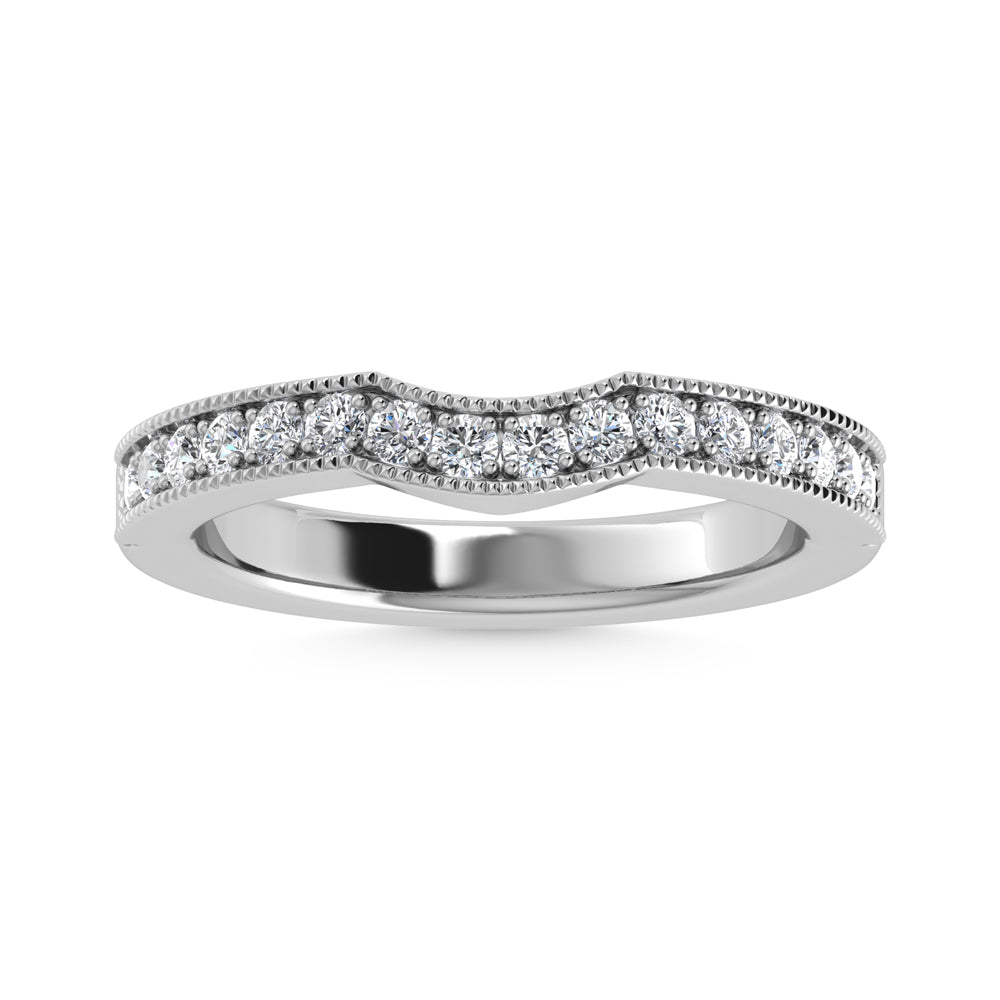 Alianza de Boda con Diamante de Laboratorio de 1/2 qt en Oro Blanco de 14k