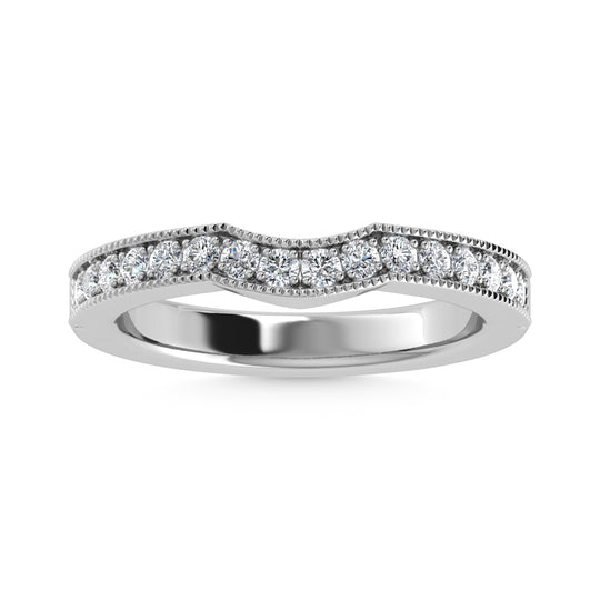Alianza de Boda con Diamante de Laboratorio de 1/2 qt en Oro Blanco de 14k
