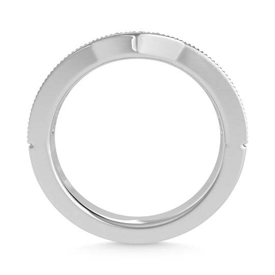 Alianza de Boda con Diamante de Laboratorio de 1/2 qt en Oro Blanco de 14k