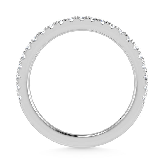 Diamante cultivado en laboratorio de oro blanco de 14 quilates, 1/3 quilates total. Alianza de boda