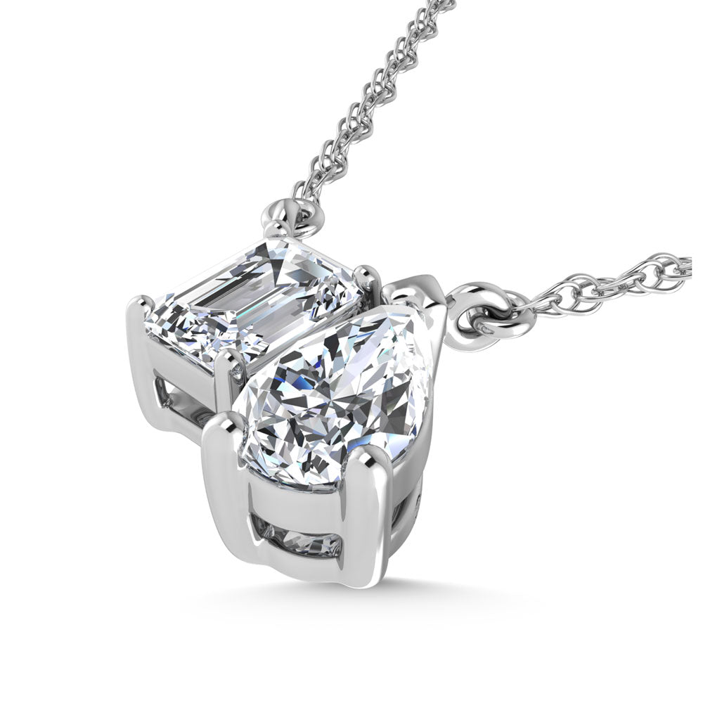 10K white gold lab-grown diamond, 1 ct. tw. Fashion necklace