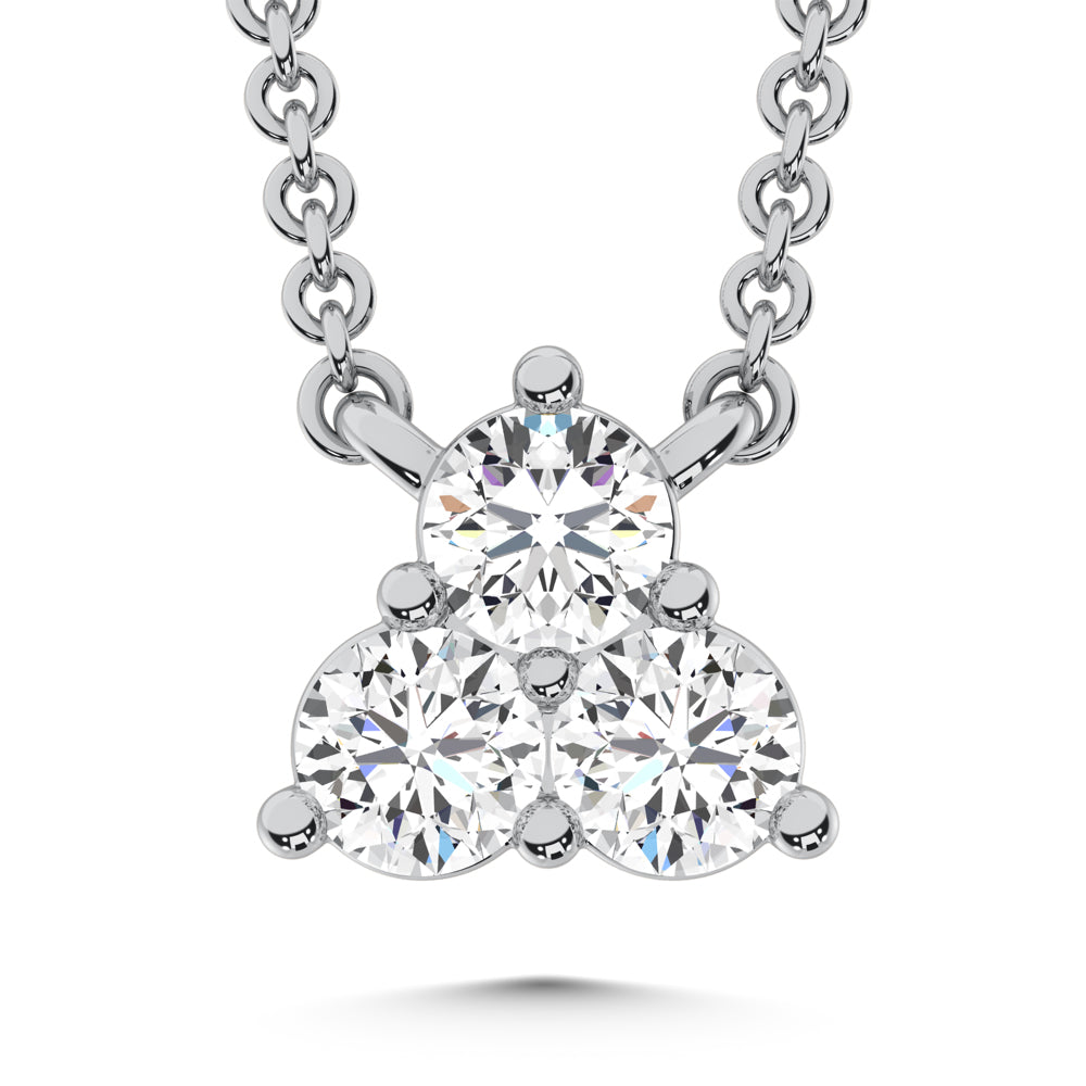 10K white gold lab-grown diamond, 1/5 carat total. Fashion necklace