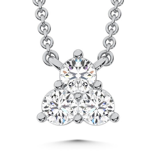 10K white gold lab-grown diamond, 1/5 carat total. Fashion necklace
